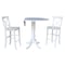 International Concepts Round 42, Round Pedestal Bar Height Table with 2 Bar Height Stools, White, 42 W, 42 L, 41.5 in H K08-42DPT-S6133-2 - alternate 3